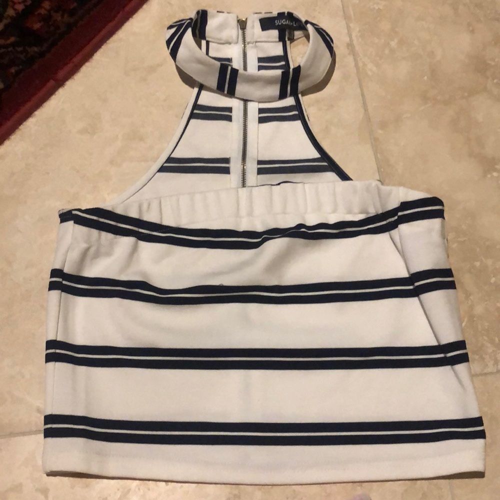 Black and white stripe Crop top